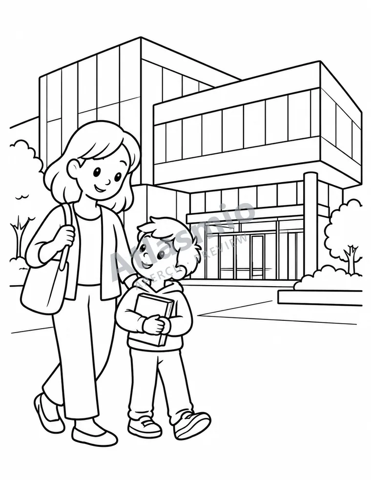 Colouring illustration: The Grande Bibliothèque