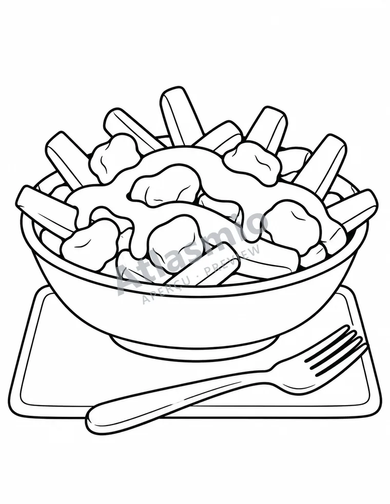 Colouring illustration: Poutine to share