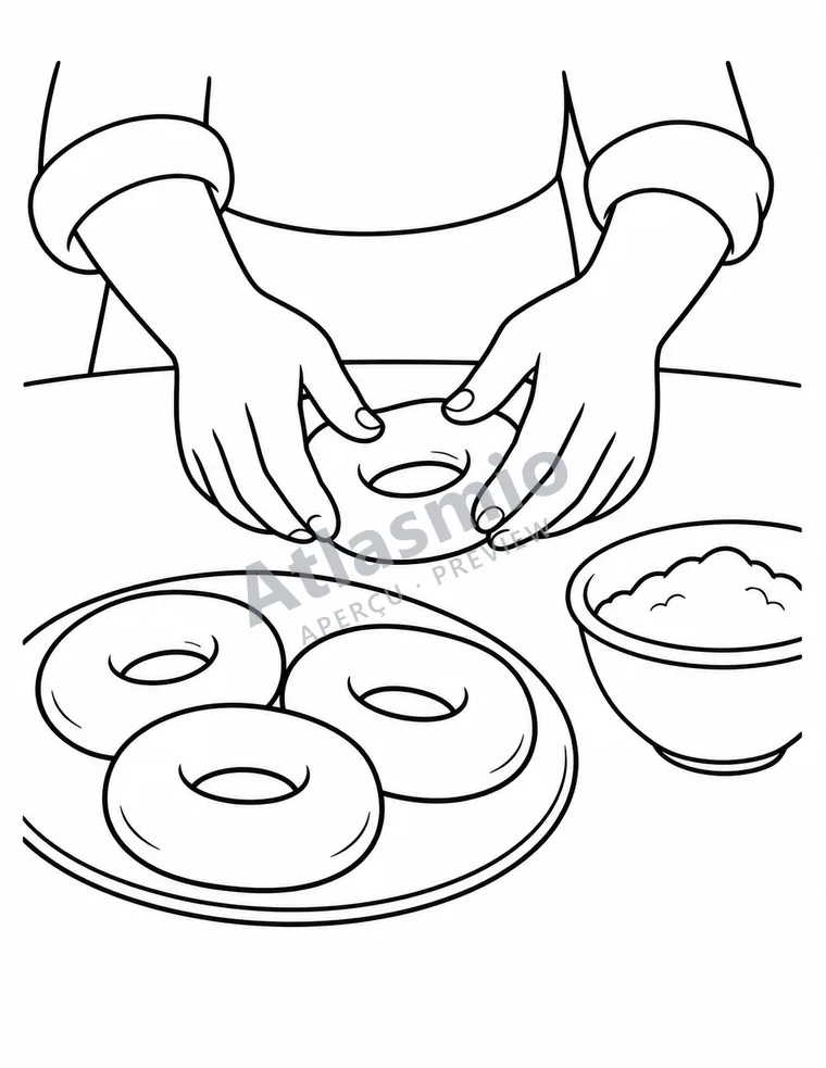 Colouring illustration: Montréal bagels