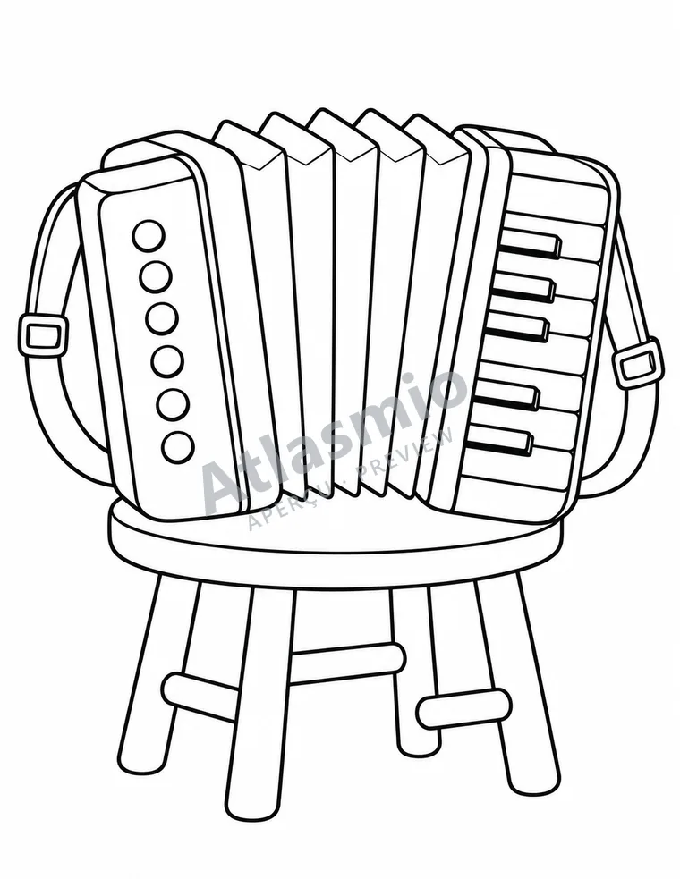 Colouring illustration: Montmagny's accordion