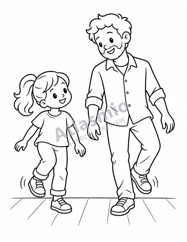 Colouring illustration: Step-dancing feet