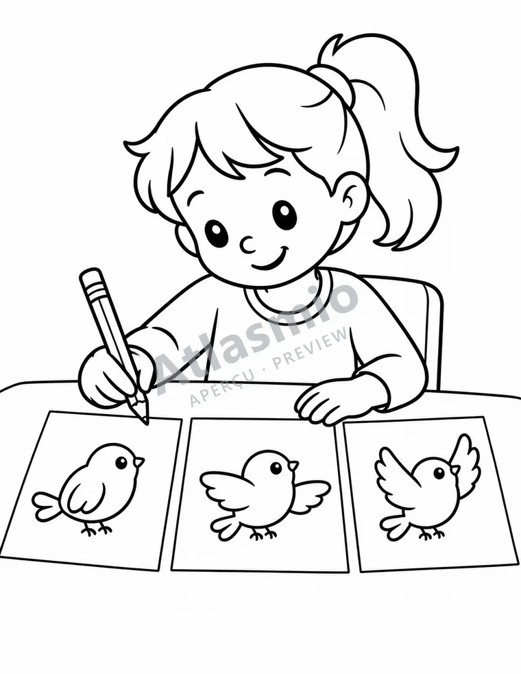 Colouring illustration: A drawing that seems to move