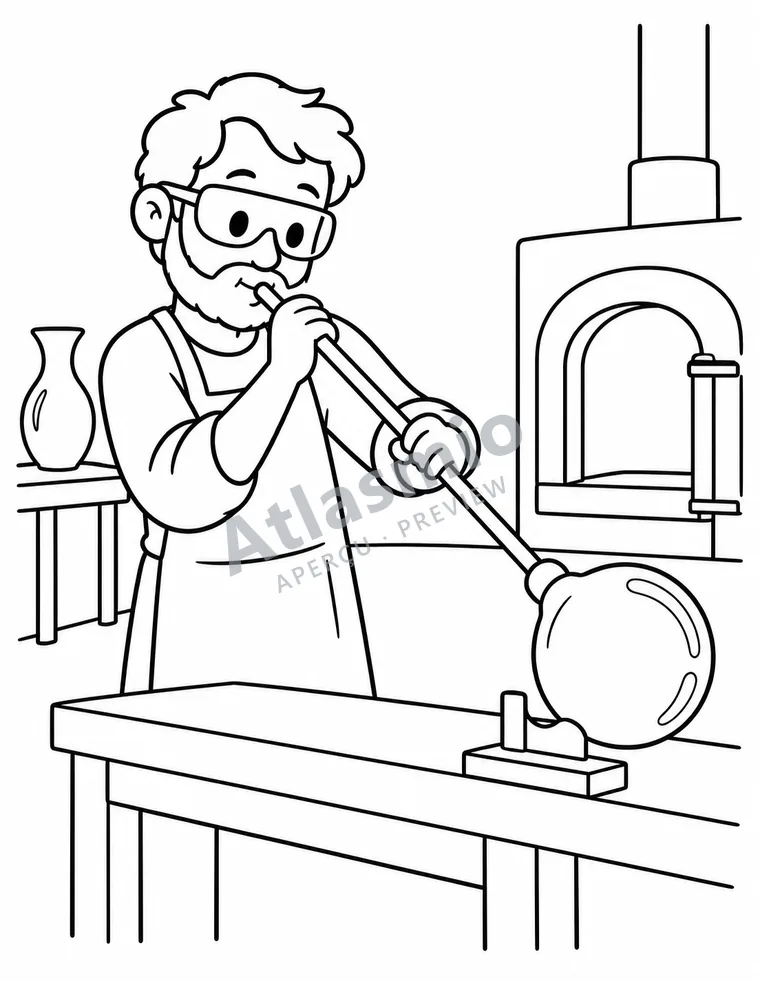 Colouring illustration: Glass takes shape