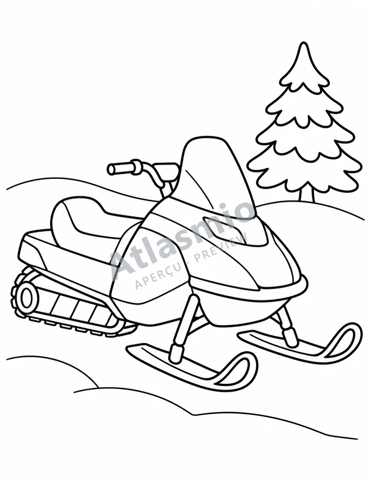 Colouring illustration: An idea that glides over snow