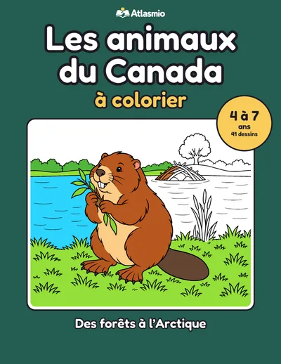 Couverture : Les animaux du Canada à colorier